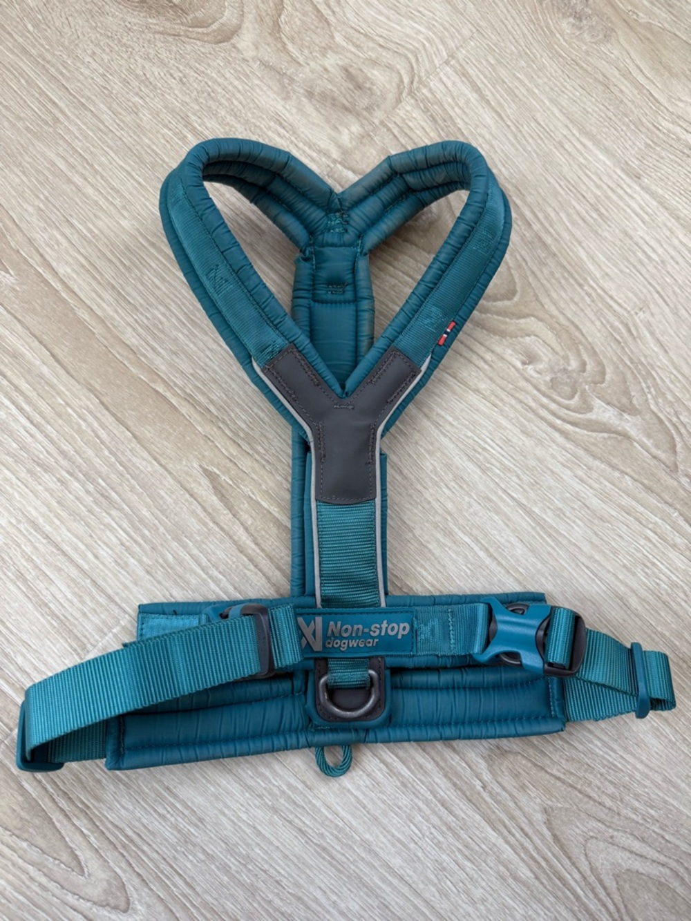 Non-stop Dogwear Ergonomic Teal Line Dog Harness- Size 5 (Medium)